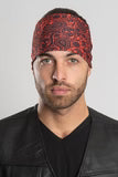 Stretchy Headband Orange Skull Paisley (Sku5444)