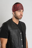Stretchy Headband Orange Skull Paisley (Sku5444)