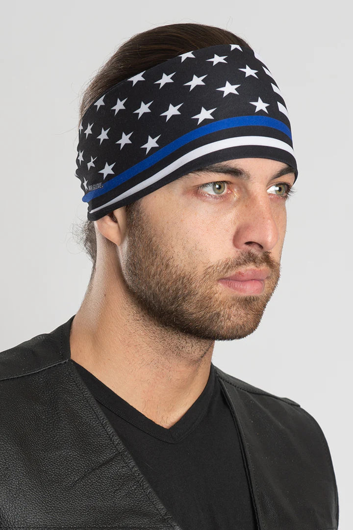 Stretchy Headband Thin Blue Line (Sku5449)