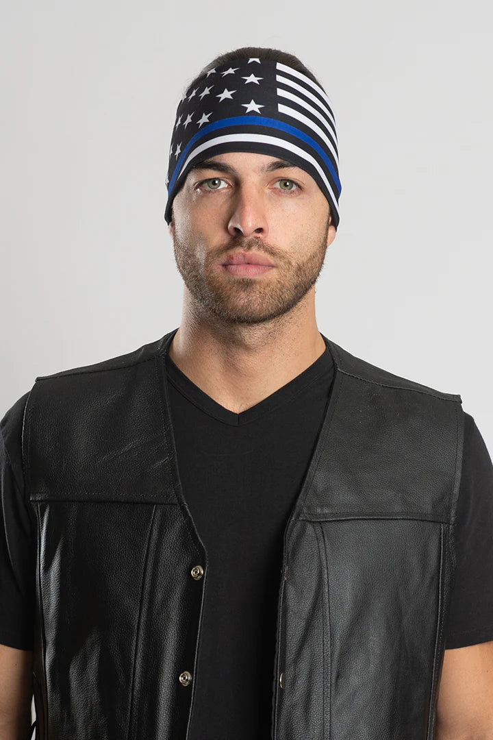 Stretchy Headband Thin Blue Line (Sku5449)