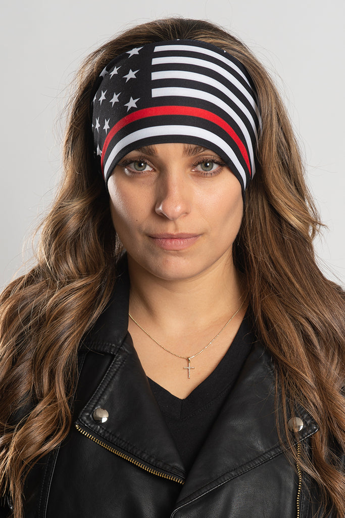 Stretchy Headband Thin Red Line (Sku5454)