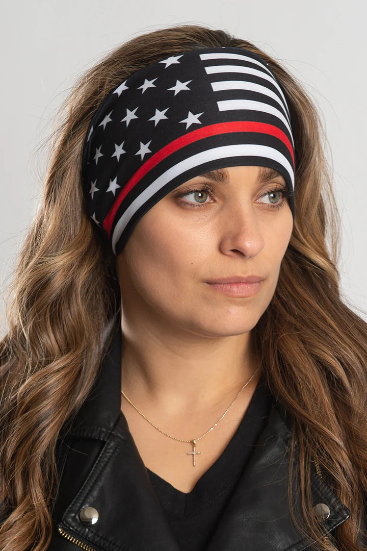 Stretchy Headband Thin Red Line (Sku5454)