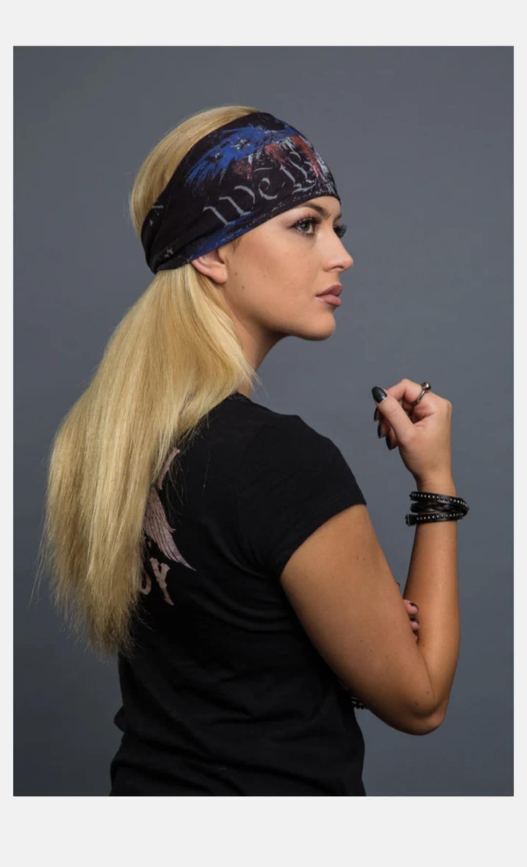 Stretchy Headband We The People Eagle Reversible (Sku5400)