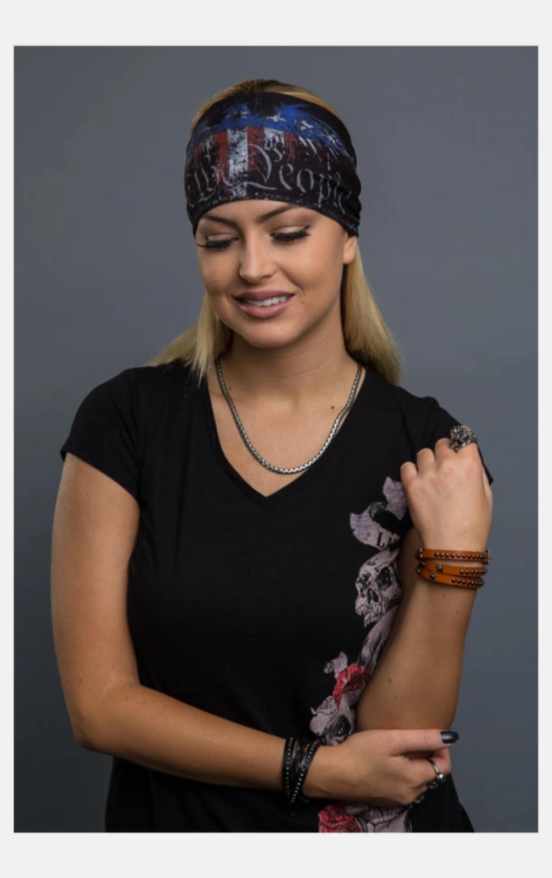 Stretchy Headband We The People Eagle Reversible (Sku5400)