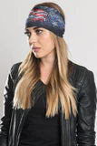 Stretchy Headband Eagle and Flag with Gemstone (Sku5430)