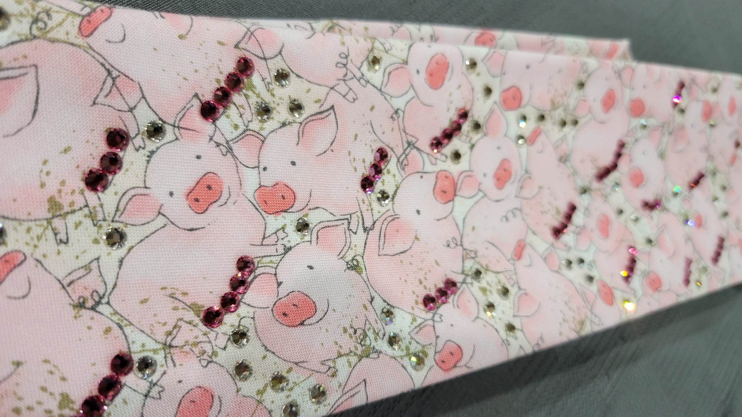 Pigs with Pink and Diamond Clear Austrian Crystals (Sku6099)