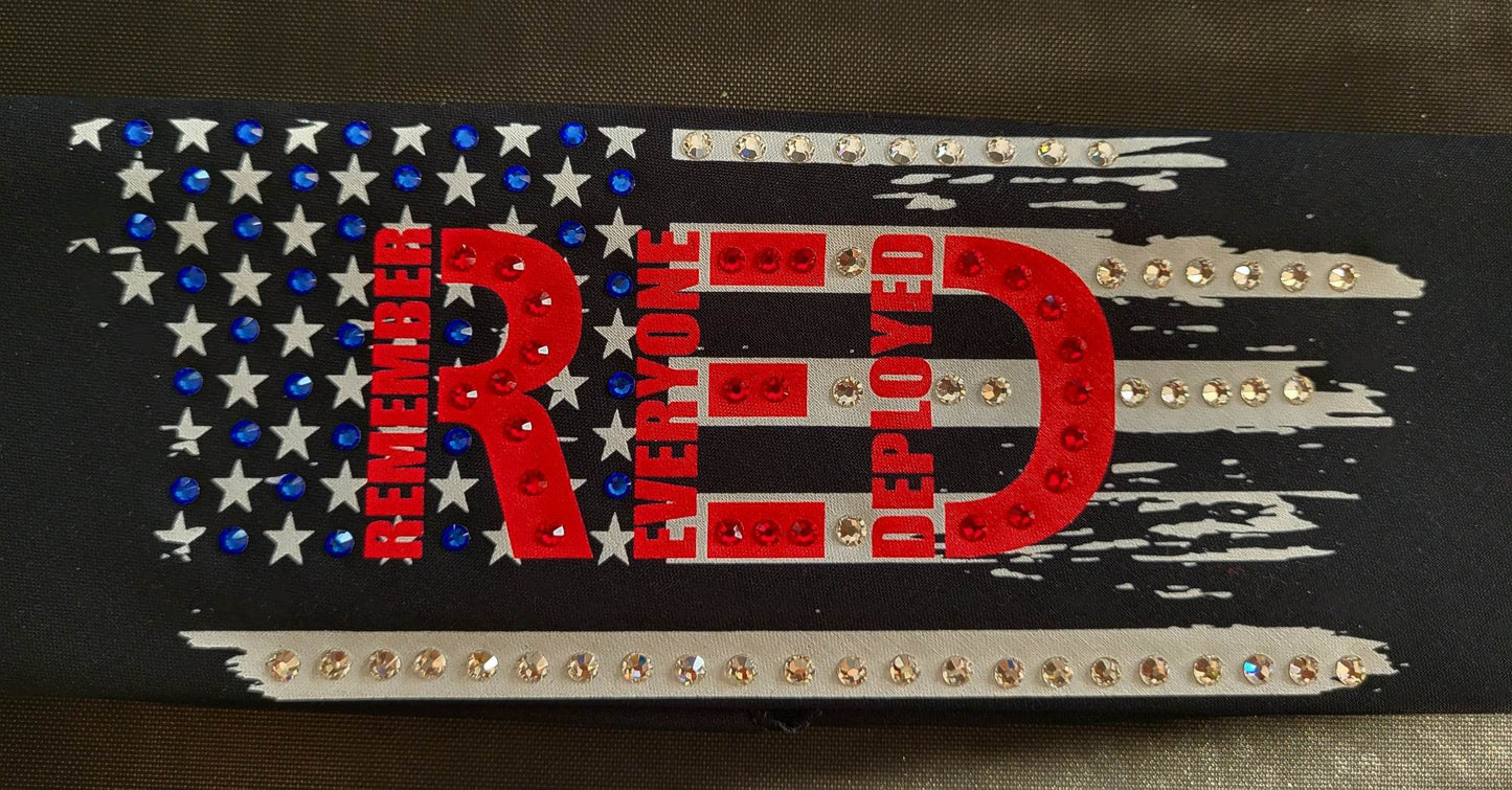 R.E.D. with Red, Blue and Diamond Clear Austrian Crystals (Sku6113)