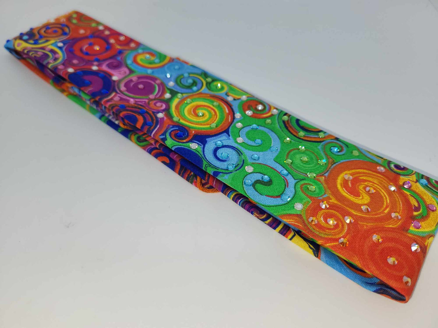 Narrow Colorful Scrolls with Multiple Colors of Austrian Crystals (sku6149)