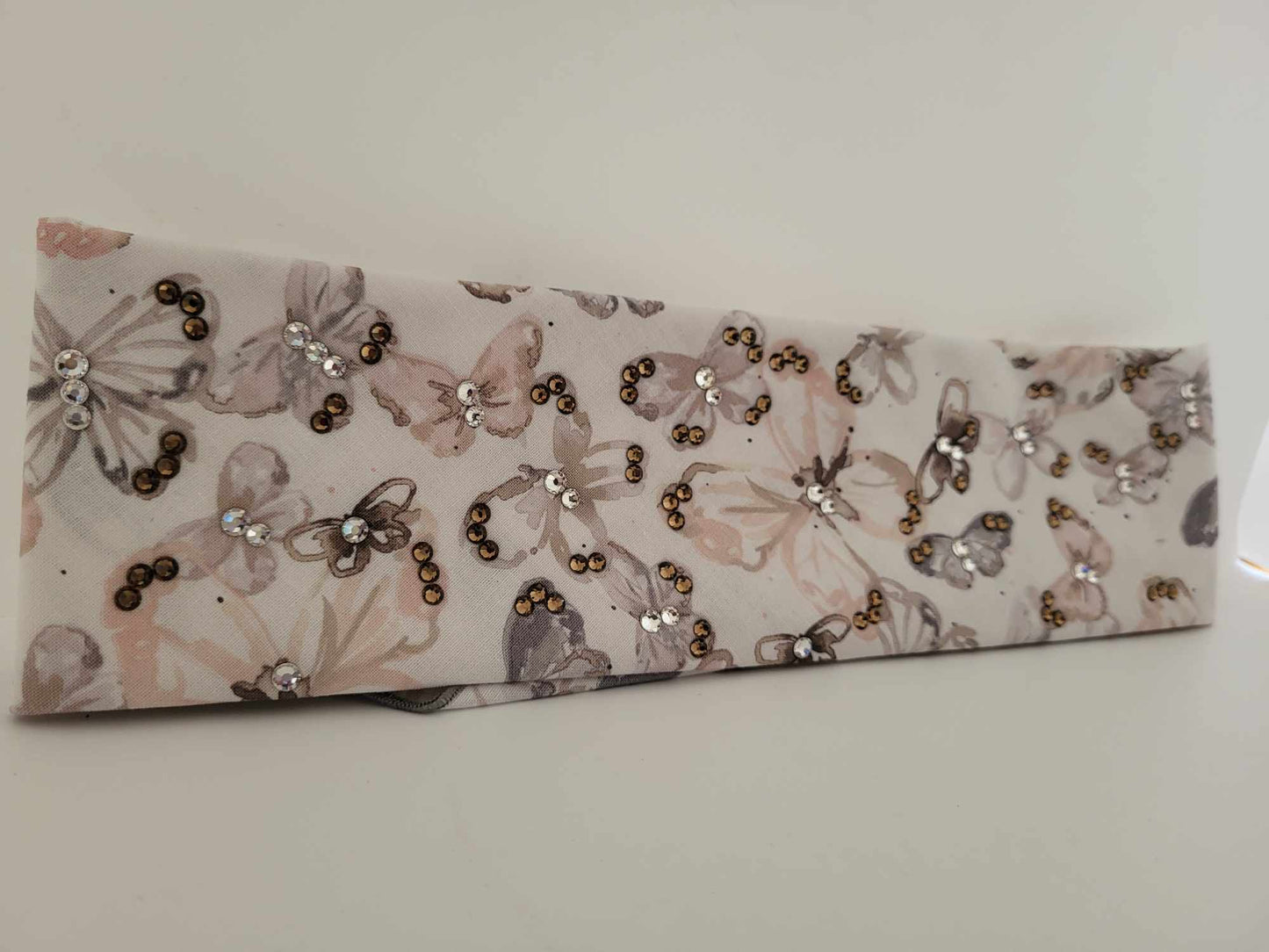 Watercolor Butterflies with Brown and Diamond Clear Austrian Crystals (Sku6185)
