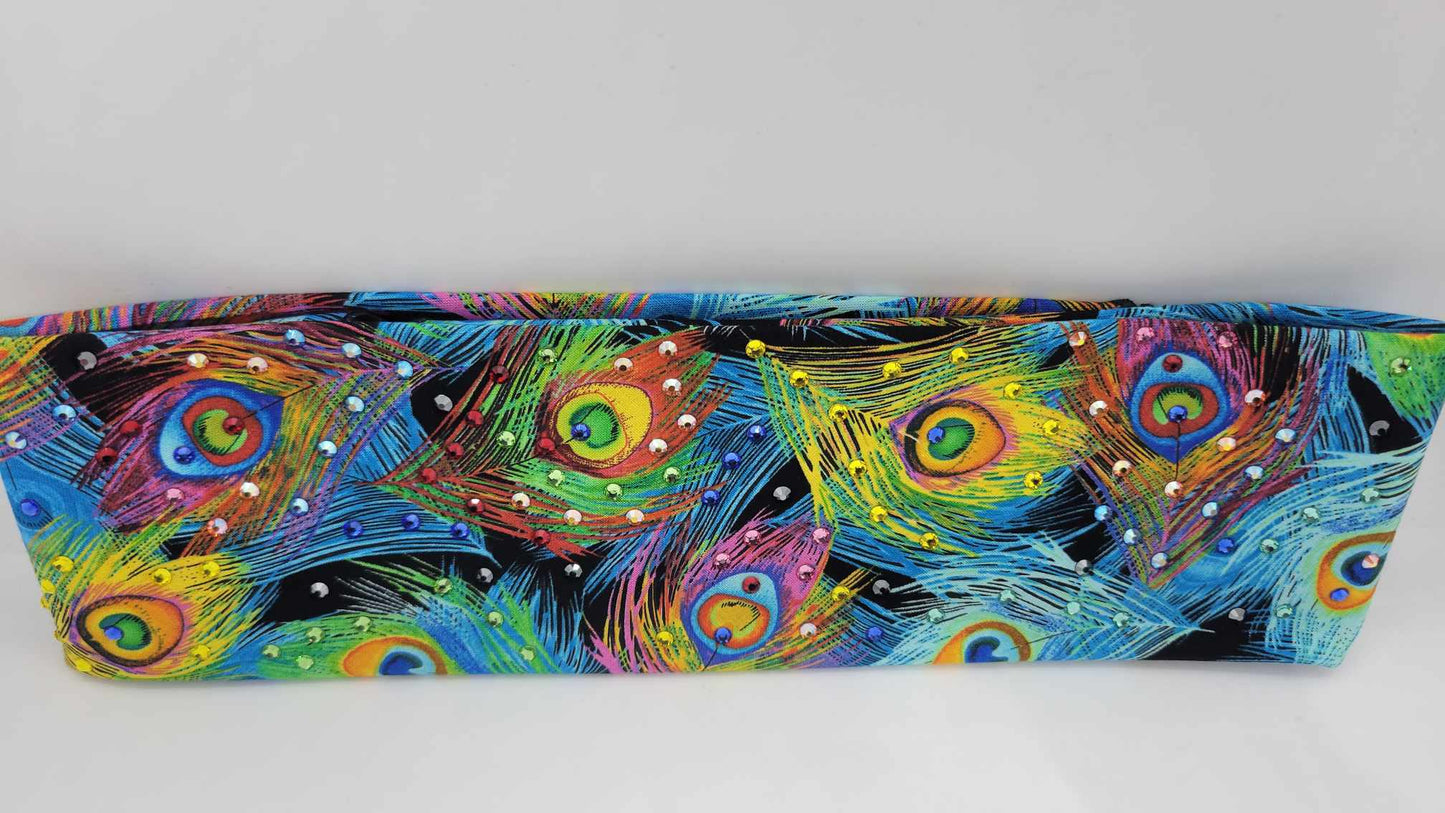 Peacock Feathers Bandana with Multiple Colors of Austrian Crystals (Sku6186)