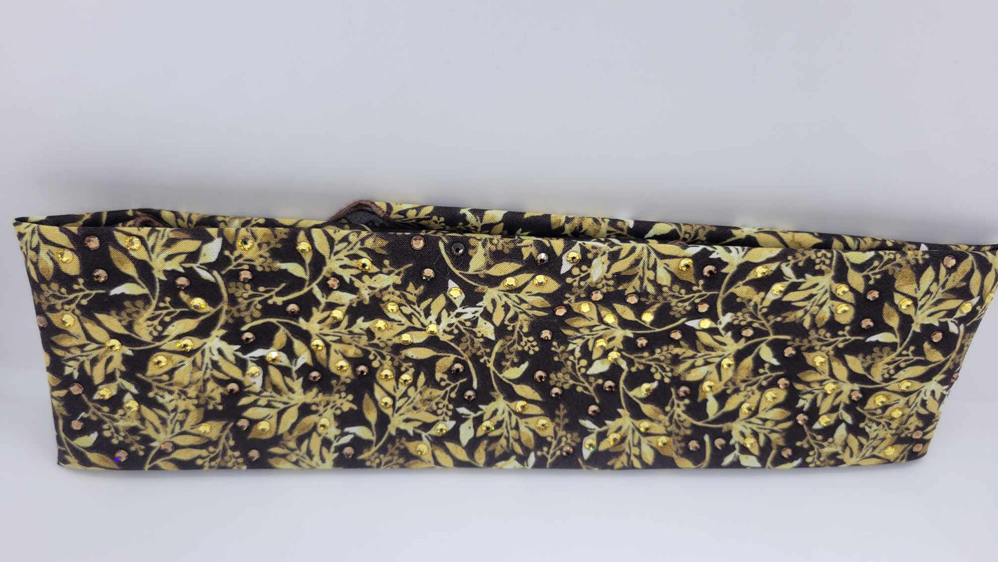 Fall Leaves Bandana with Brown and Yellow Austrian Crystals (Sku6212)