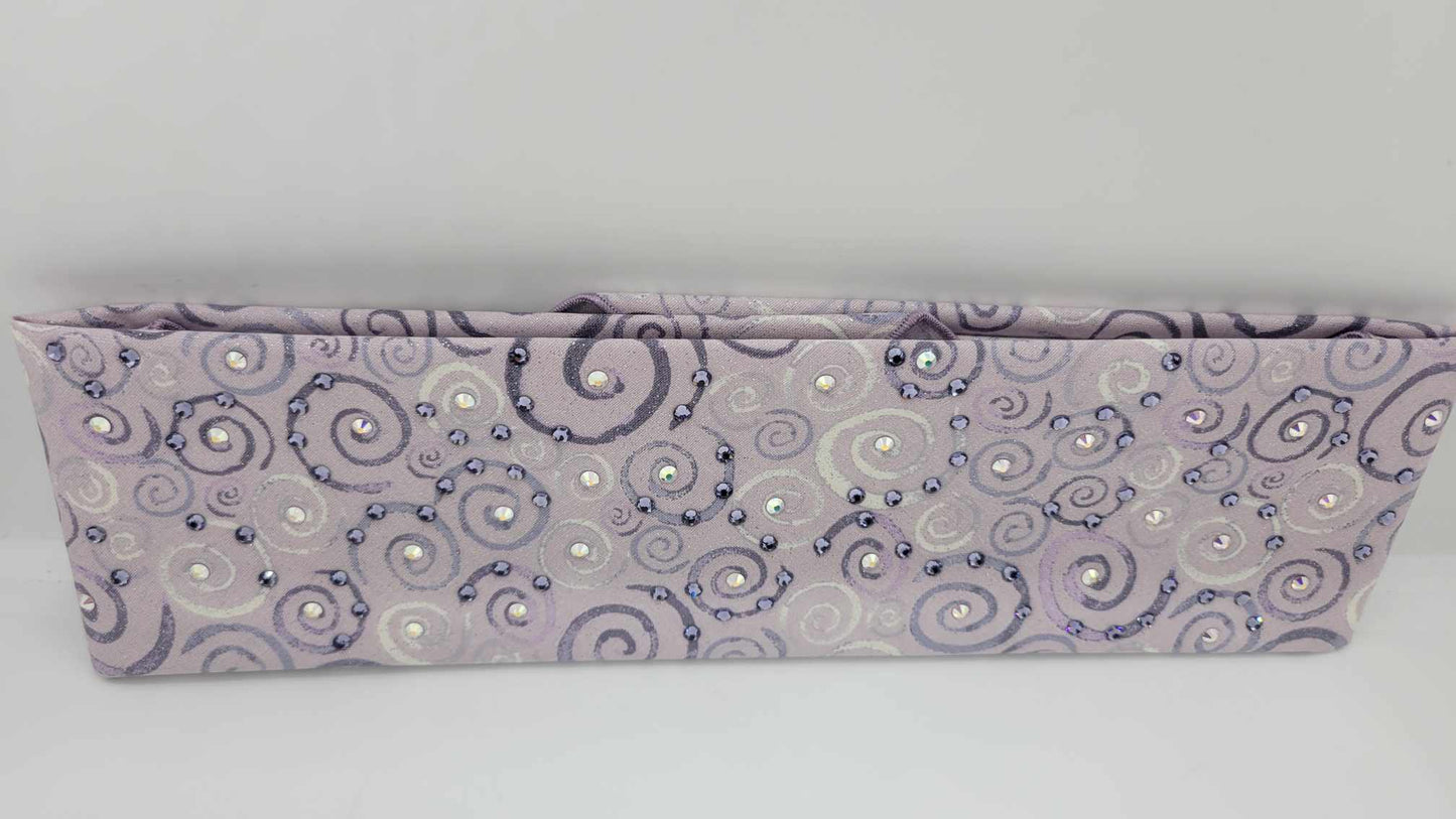 Purple Scrolls Bandana with Light Purple and Aurora Borealis Austrian Crystals (Sku6213)
