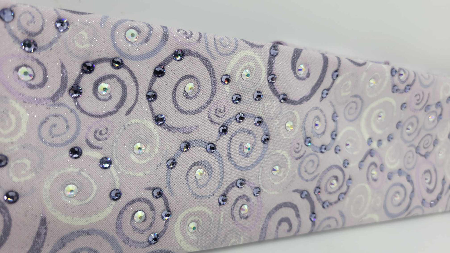 Purple Scrolls Bandana with Light Purple and Aurora Borealis Austrian Crystals (Sku6213)