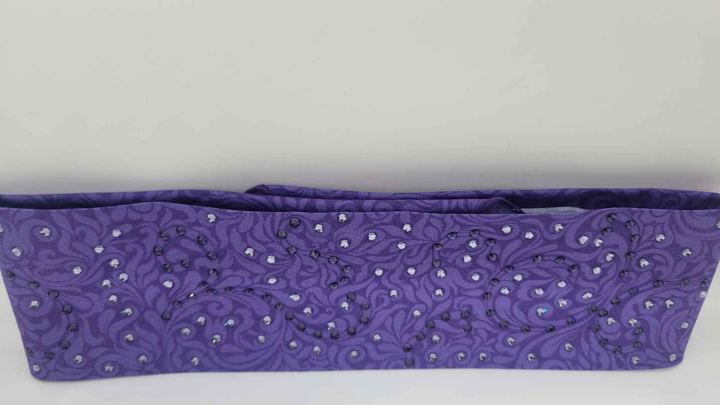 EXTRA BLING - Purple Scrolls with Dark Purple and Light Purple Austrian Crystals (Sku6220)