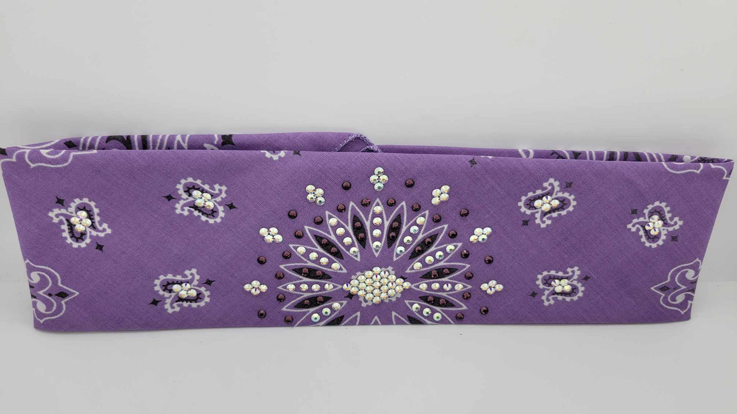 Lavender Paisley with Amethyst and Aurora Borealis Austrian Crystals (Sku6251)