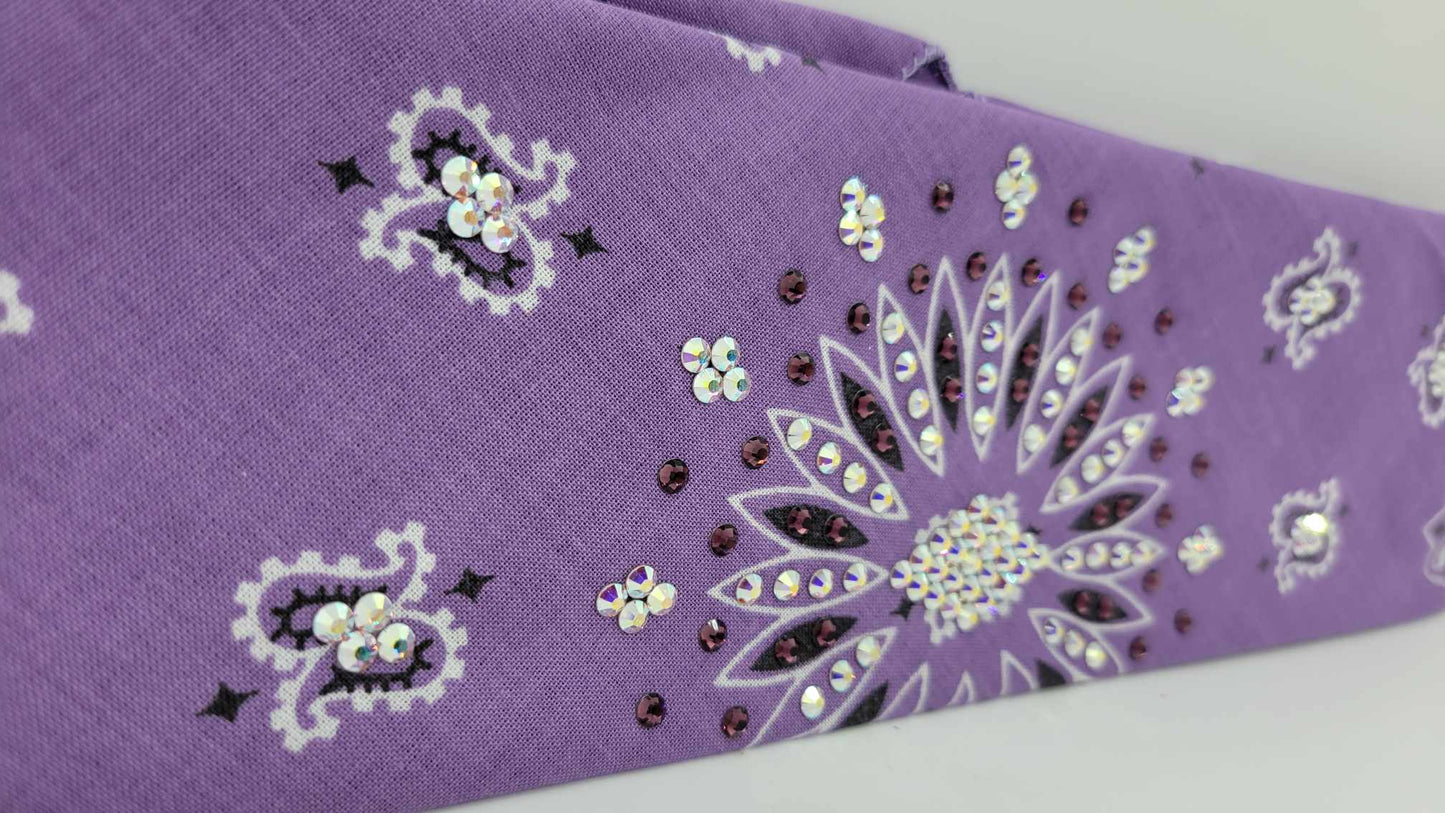 Lavender Paisley with Amethyst and Aurora Borealis Austrian Crystals (Sku6251)