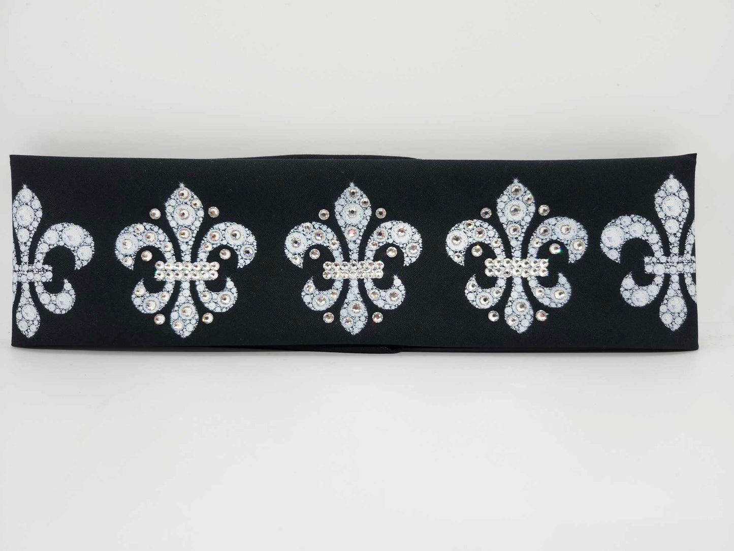 Fleur-de-lis Bandana with Diamond Clear Austrian Crystals (Sku6306)