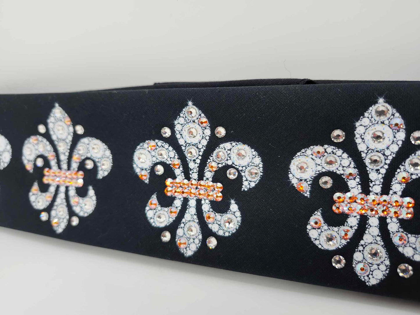 Fleur-de-lis Bandana with Sun Shimmer and Diamond Clear Austrian Crystals (Sku6307)