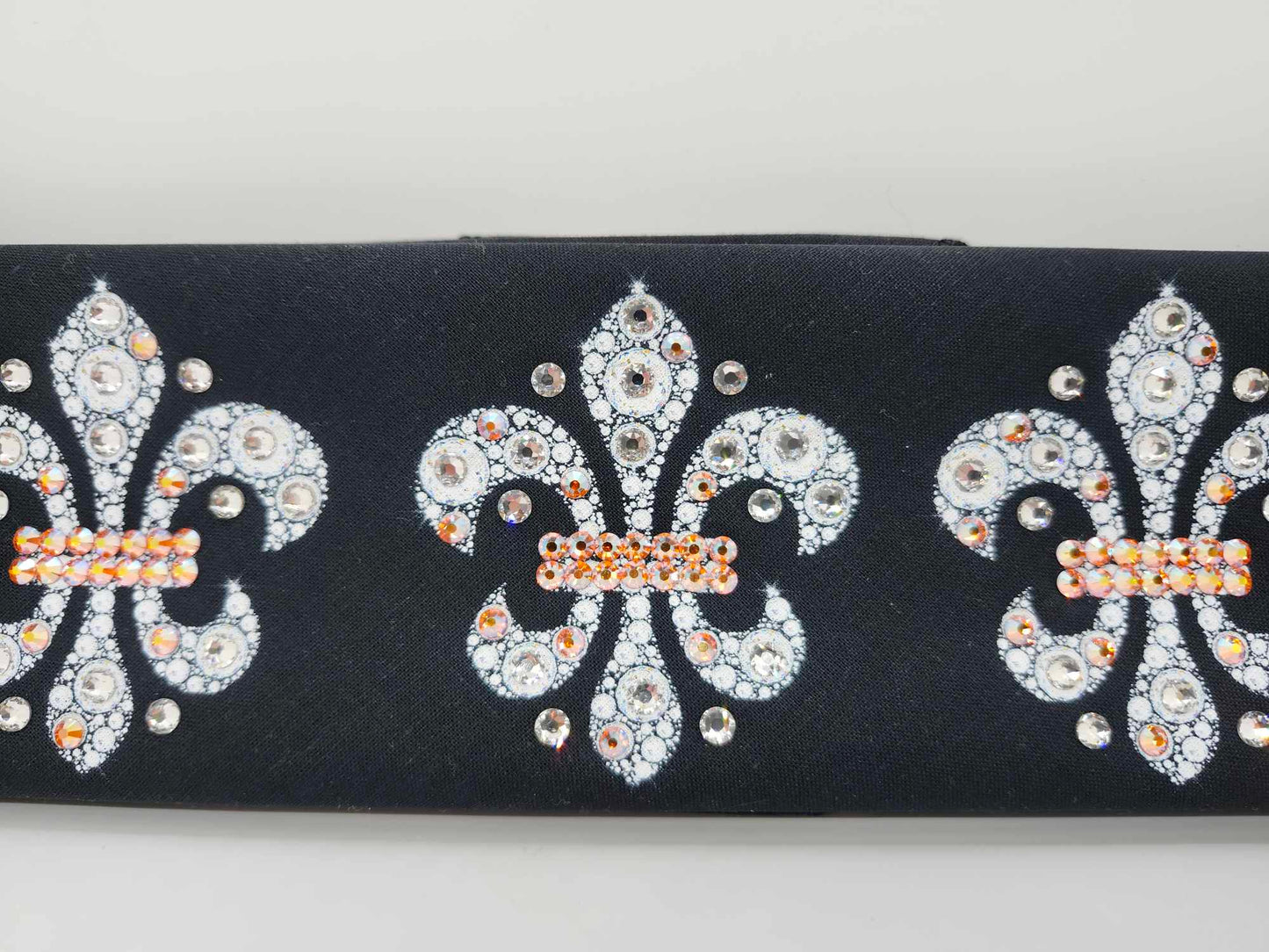 Fleur-de-lis Bandana with Sun Shimmer and Diamond Clear Austrian Crystals (Sku6307)
