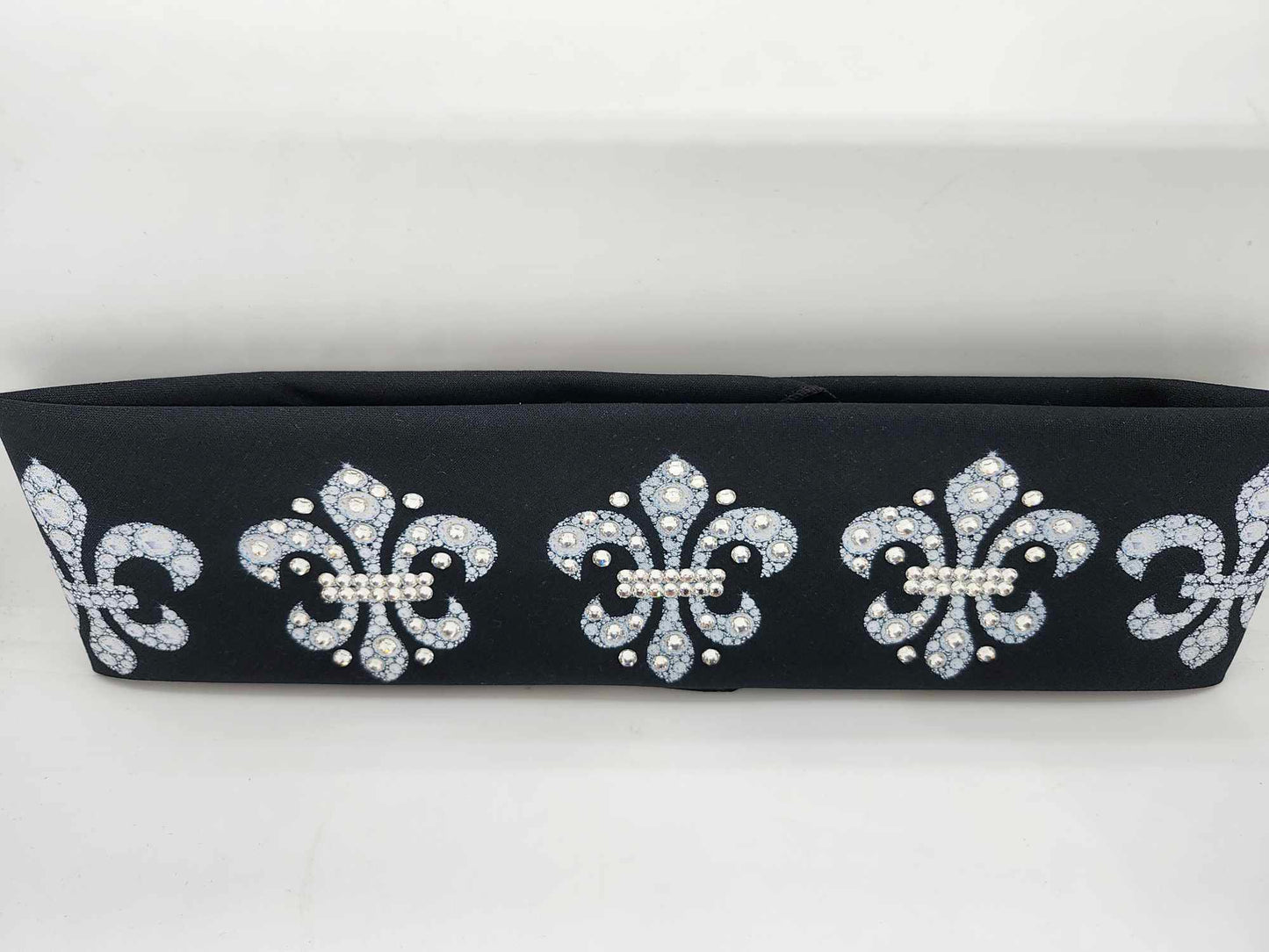 Fleur-de-lis Bandana with Diamond Clear Austrian Crystals (Sku6306)
