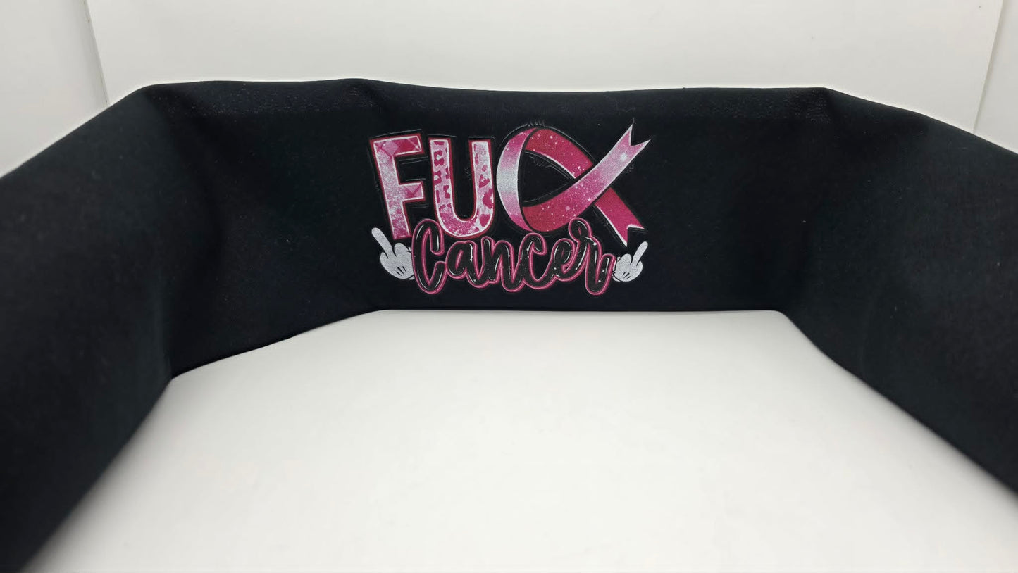Plain FU Cancer on Black Bandana (Sku8549)