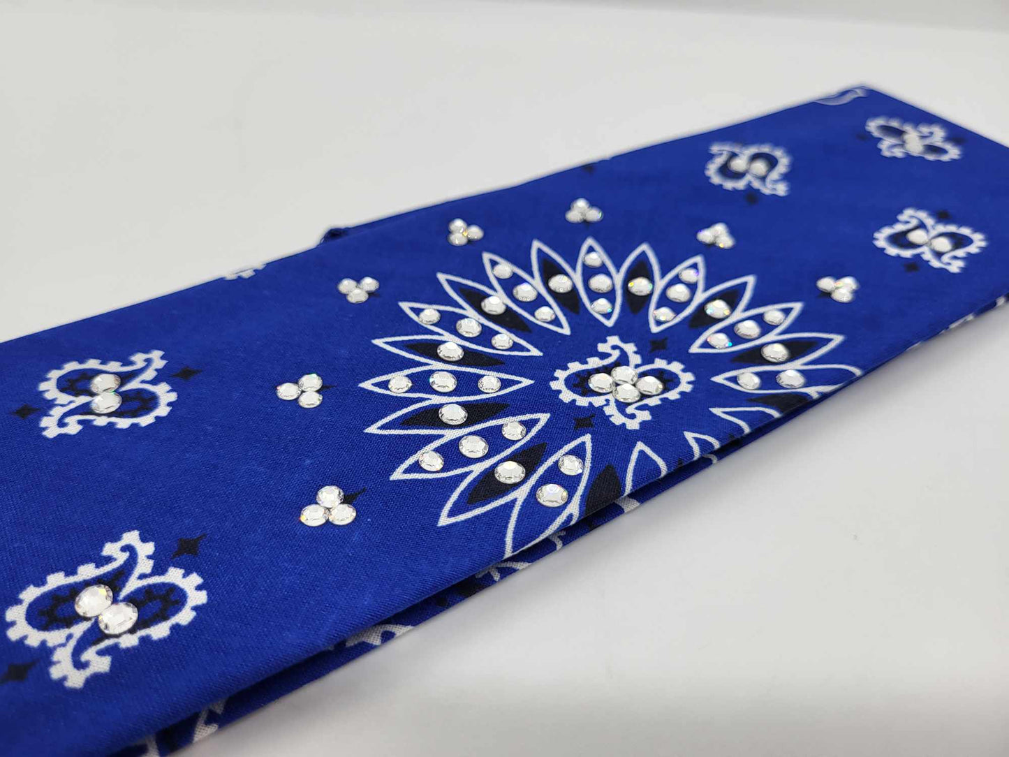 Bargain Royal Blue Paisley with Diamond Clear Crystals (Sku8087)