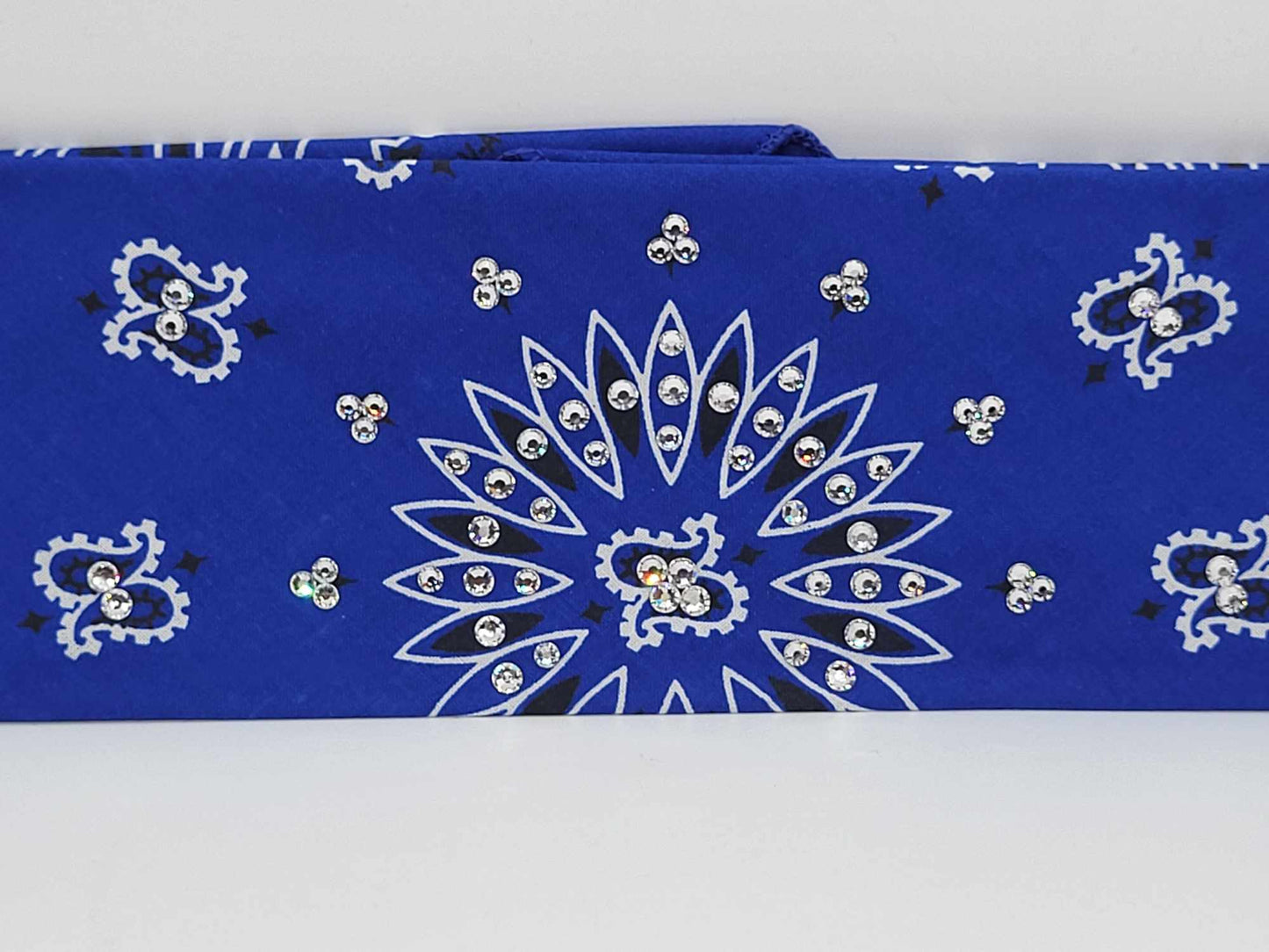 Bargain Royal Blue Paisley with Diamond Clear Crystals (Sku8087)