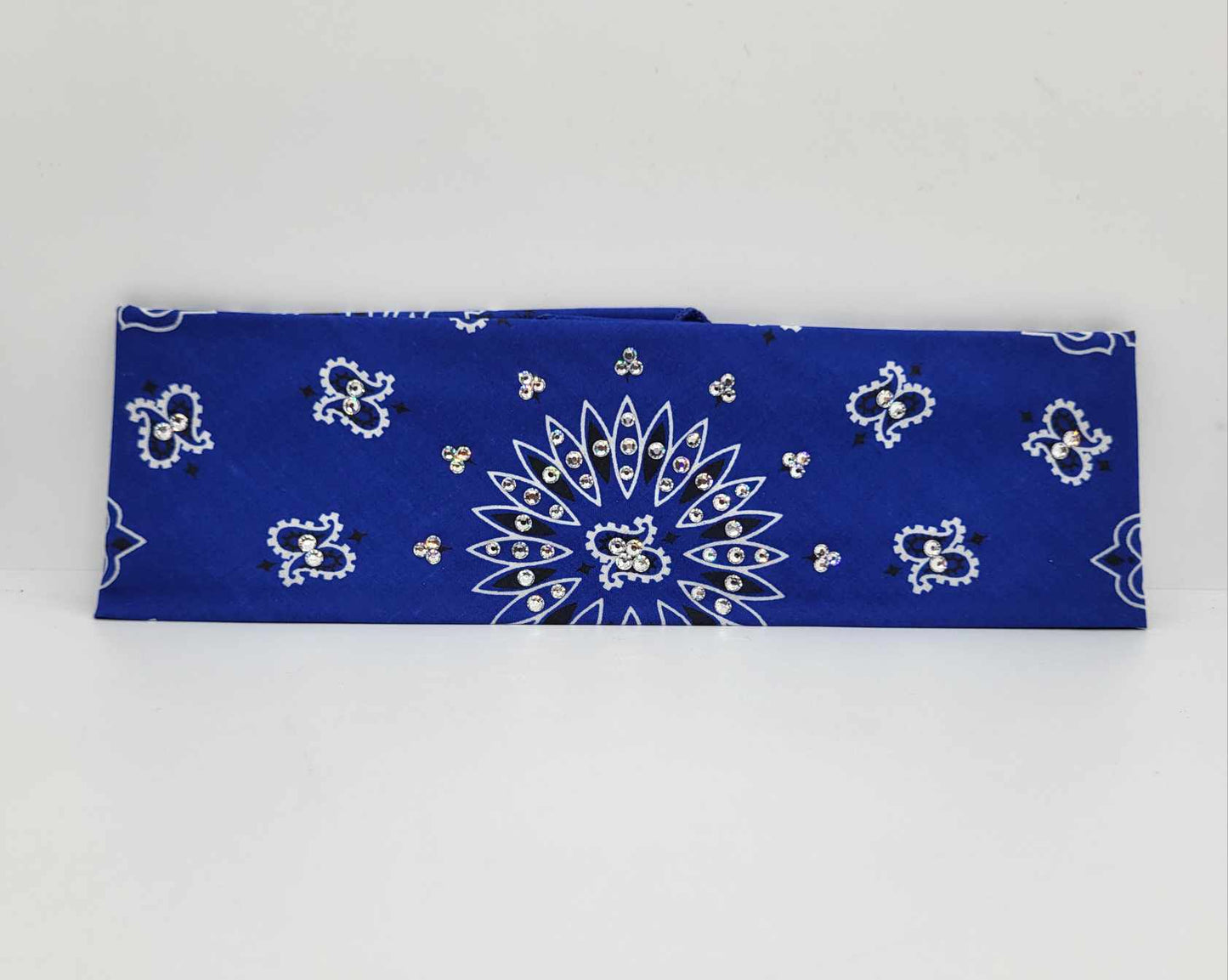 Bargain Royal Blue Paisley with Diamond Clear Crystals (Sku8087)
