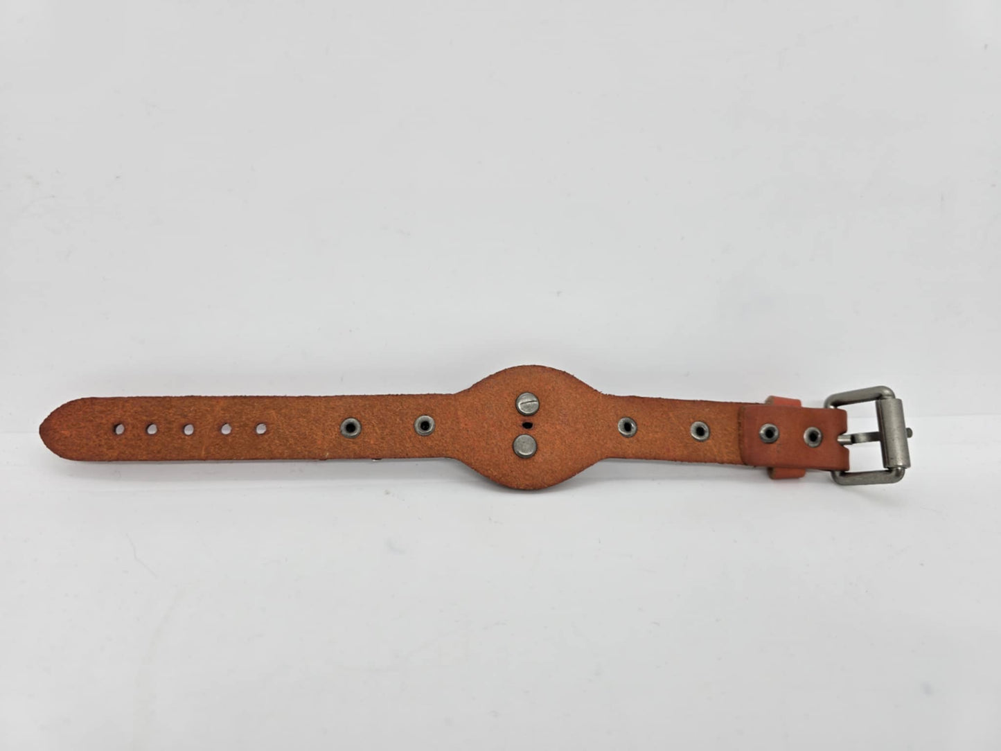 Burnt Orange Adjustable Leather Skull Motor Wrench UNISEX Bracelet (sku8324)