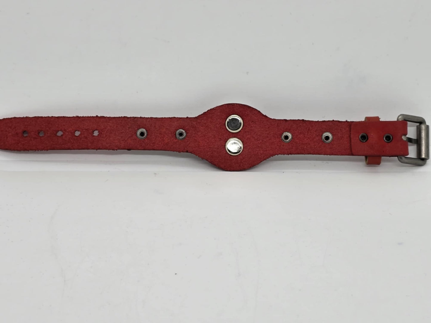 Red Leather Adjustable Skull Motor Wrench UNISEX Bracelet (sku8325)