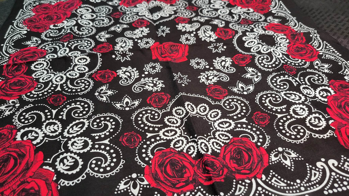 Plain Red Rose Bandana (Sku8460)
