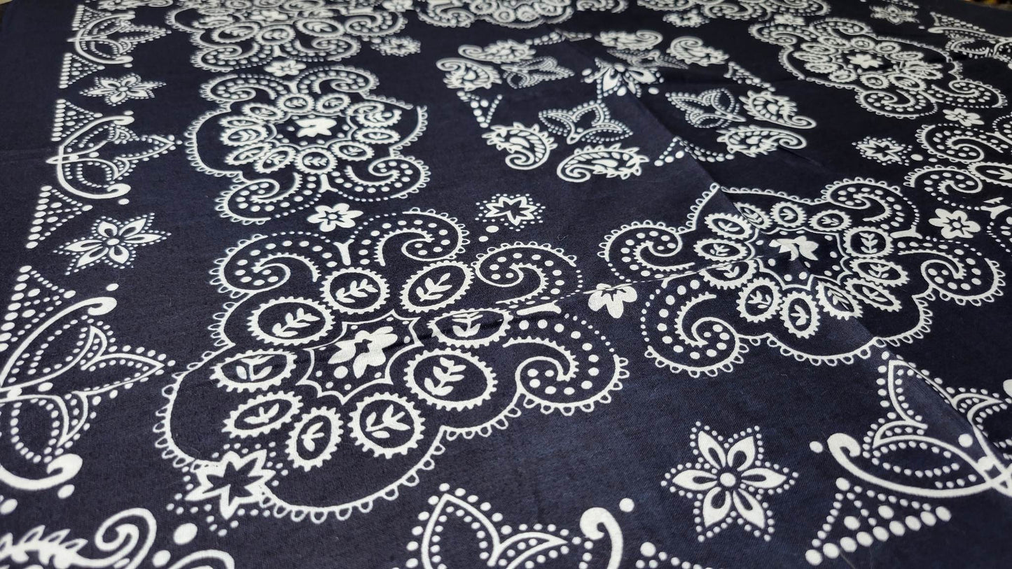 Plain Large Navy Blue Bandana (Sku8505)