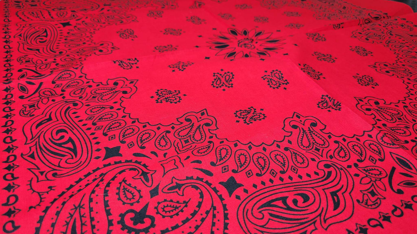 Plain Large Red and Black Bandana (Sku8511)