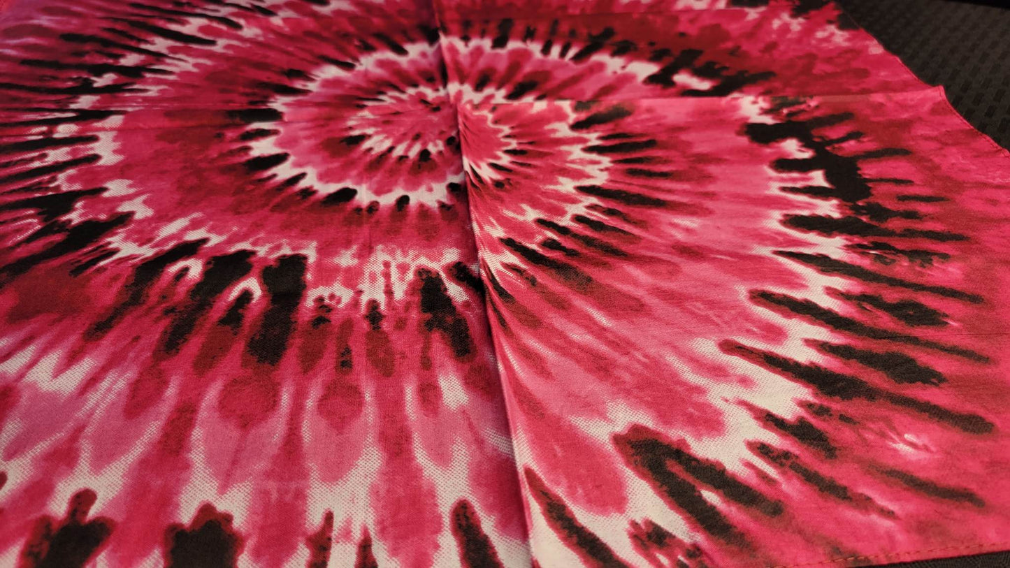 Plain Pink Spiral Tie Dye Bandana (Sku8515)
