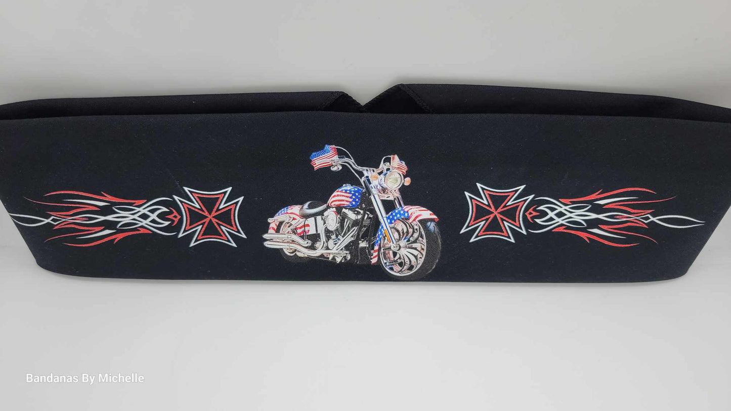 Plain Motorcycle on Black Bandana (Sku8534)