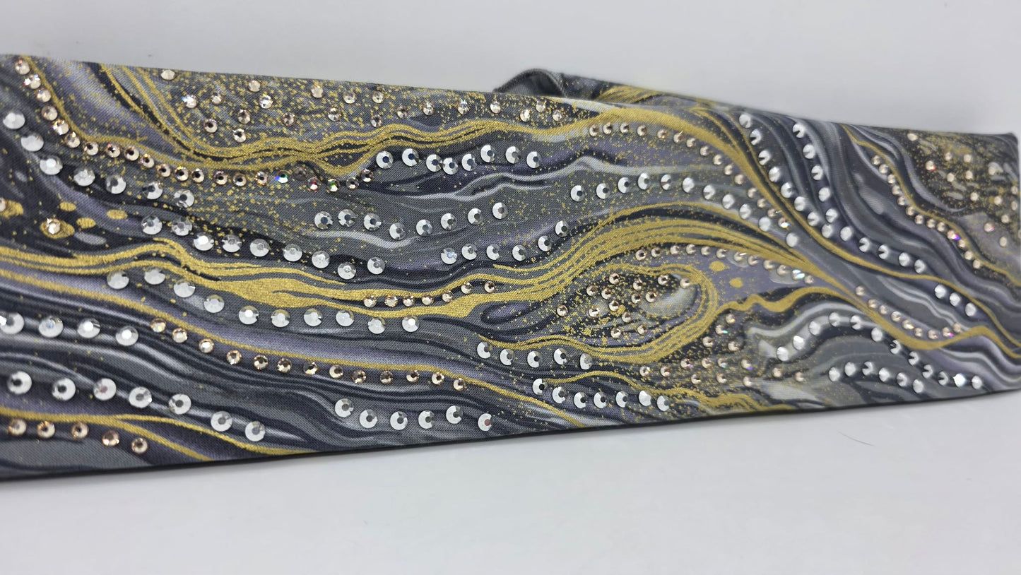 LeeAnnette Silver Fox Bandana with Chrome and Honey Austrian Crystals (L40226)
