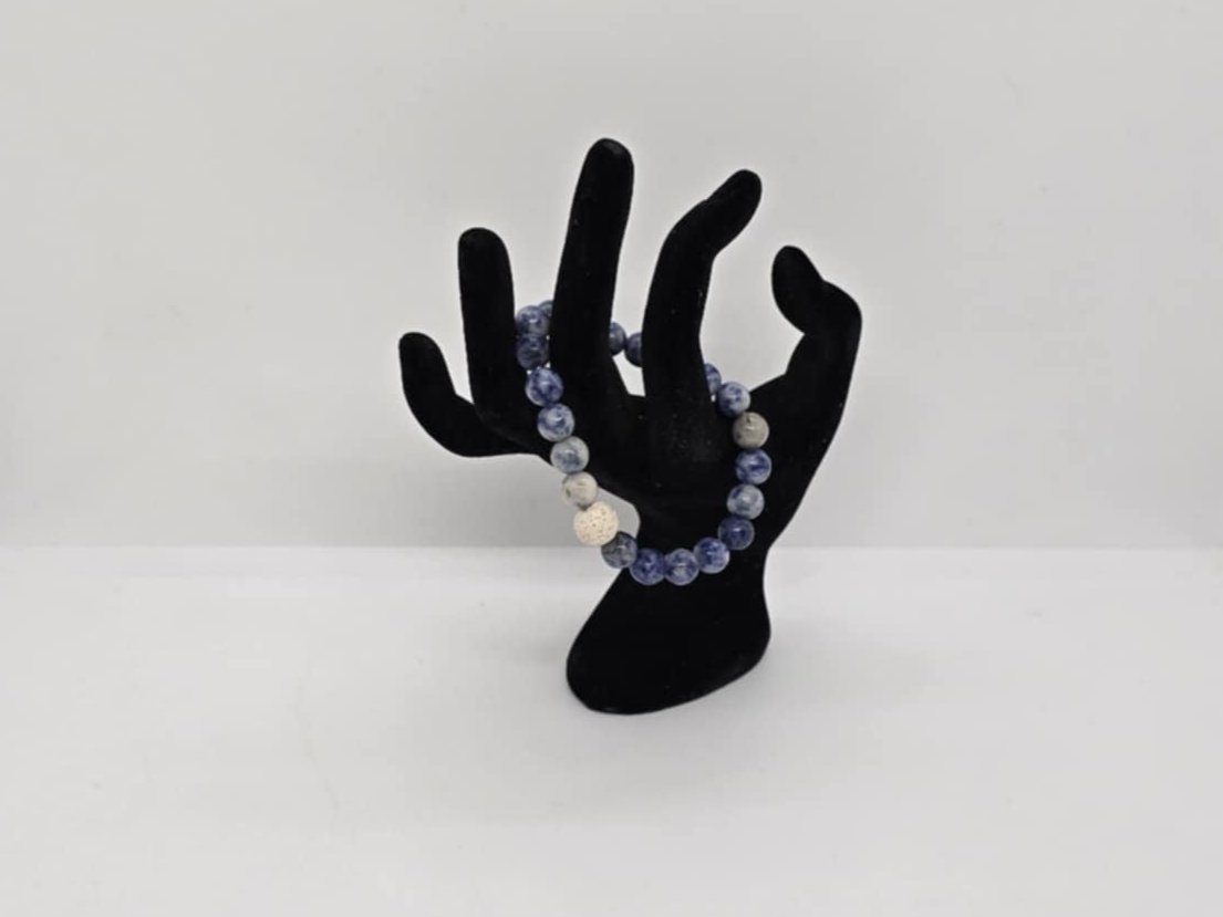 Blue Bead Essential Oil Diffuser Bracelet (sku8968)