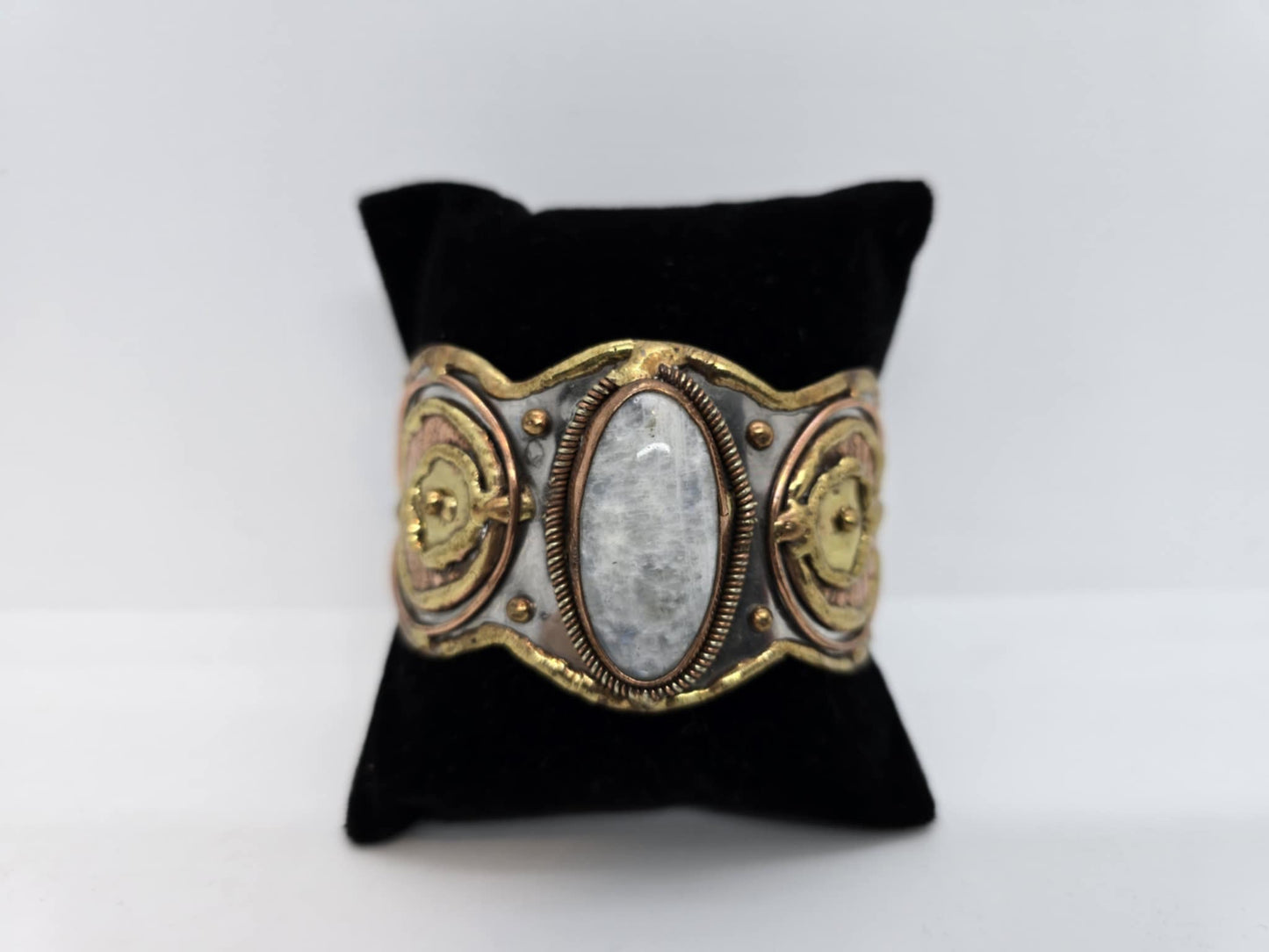 Opal Like Stone Cuff Bracelet (sku8970e)