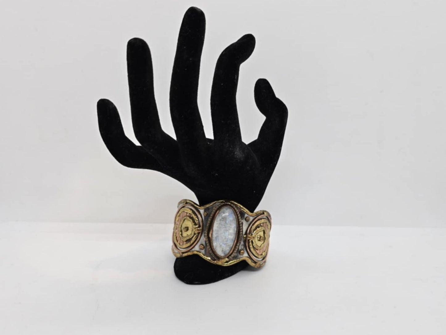 Opal Like Stone Cuff Bracelet (sku8970e)