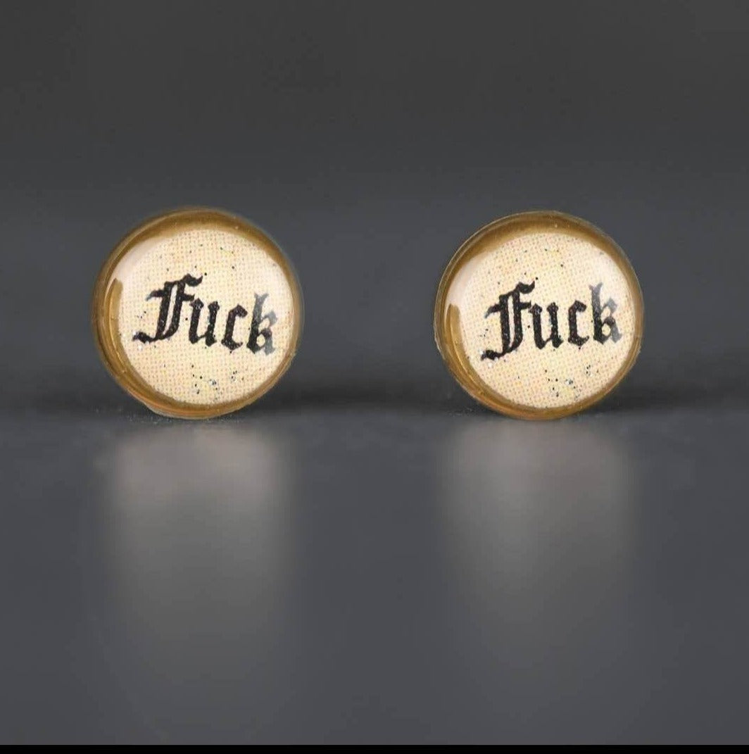 Tiny F*** Stud Earring (Sku8995)