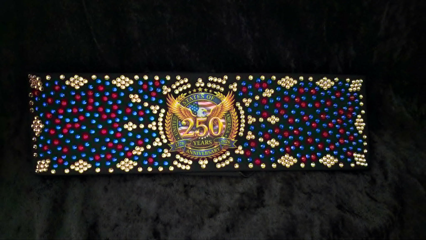 Super LeeAnnette 250th Anniversary Bandana with Capri, Red and Honey Austrian Crystals (S48164)