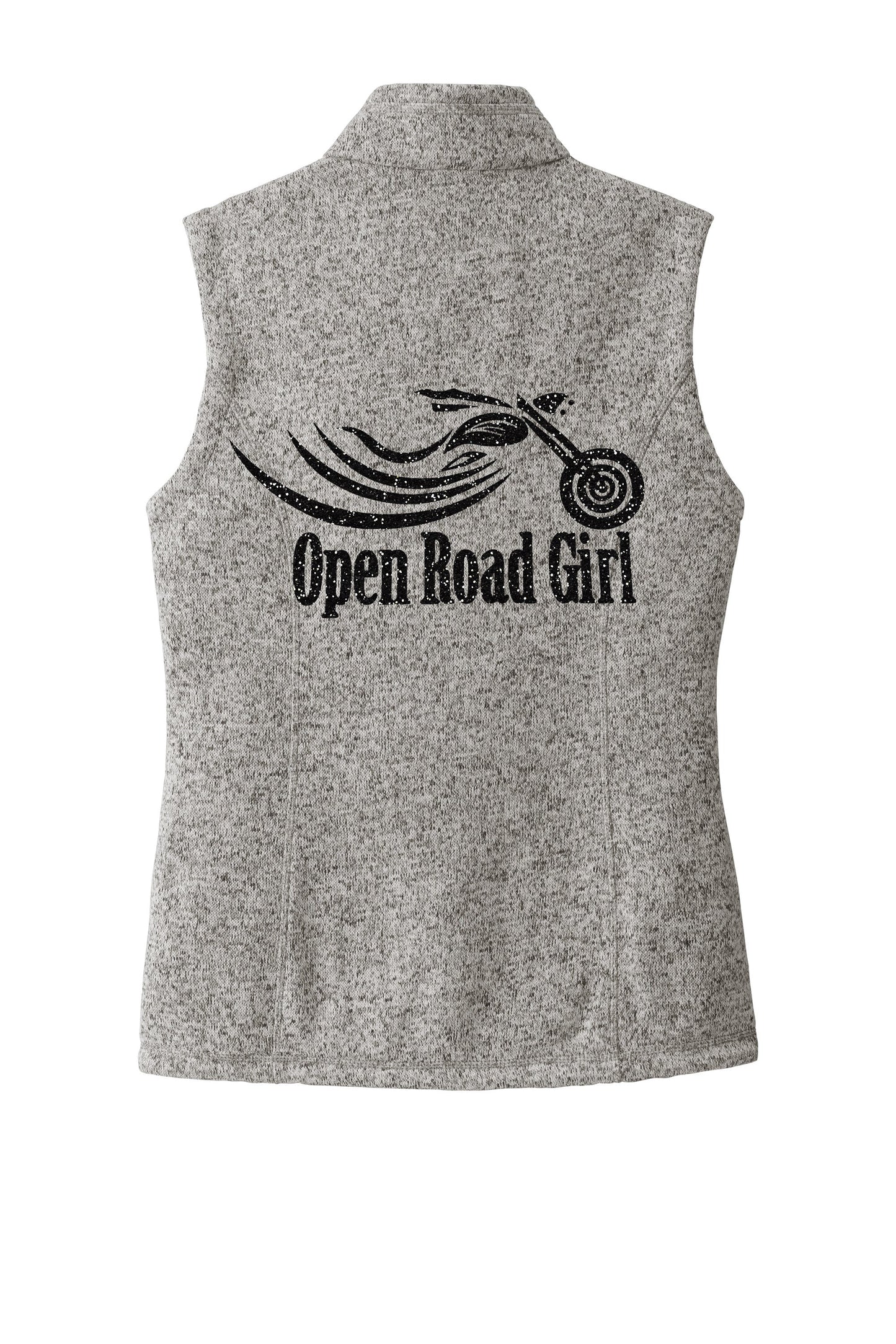 GREY HEATHER Open Road Girl Sweater Fleece Vest sku