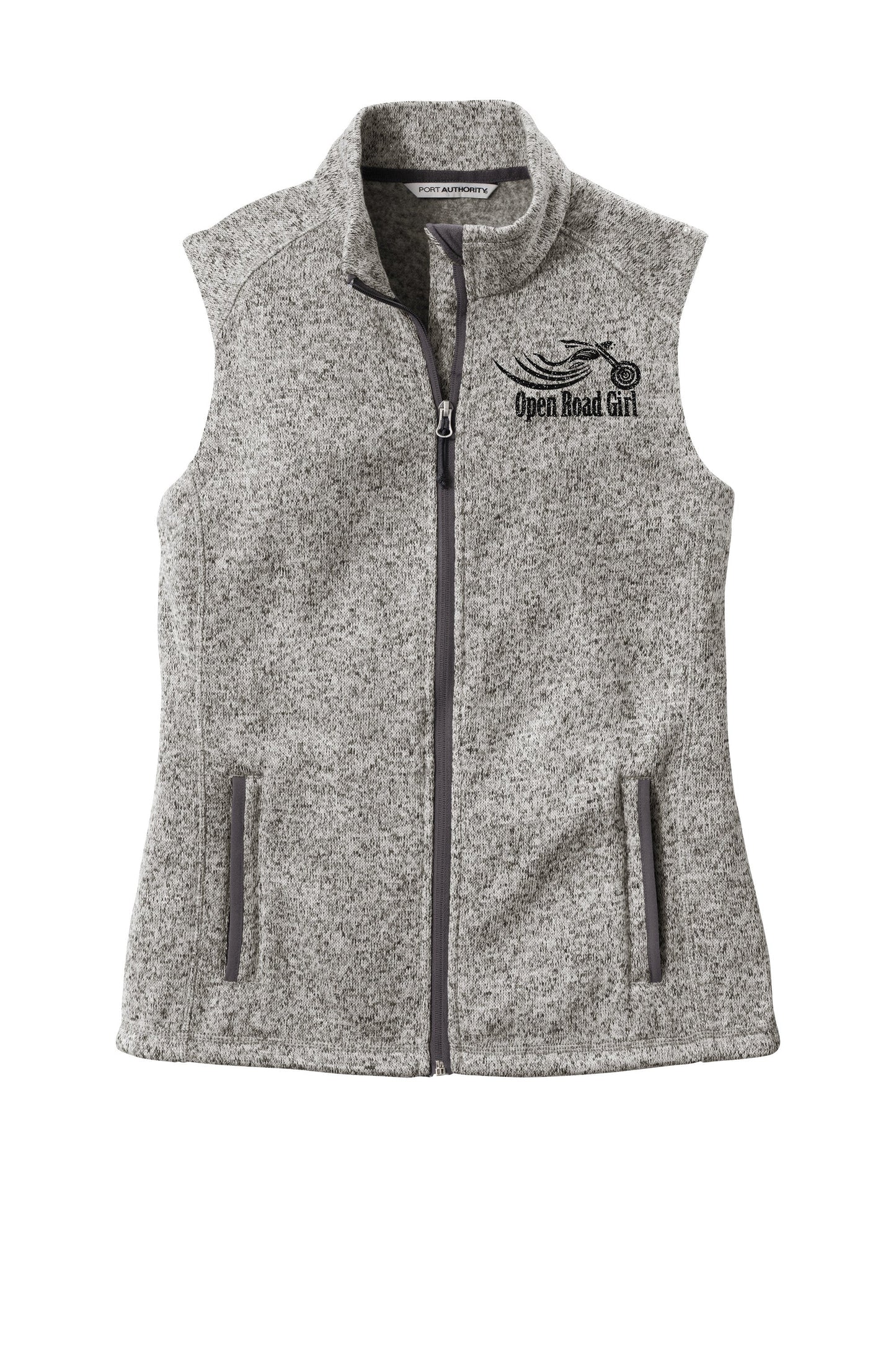 Rally GREY HEATHER Open Road Girl Sweater Fleece Vest