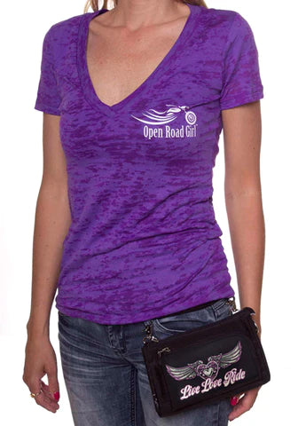 PURPLE WING LIVE LOVE RIDE DURABLE CANVAS HIP PURSE