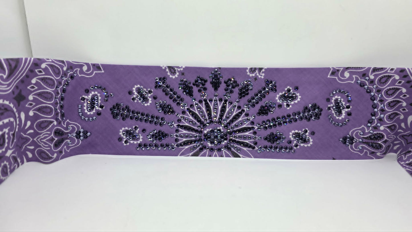 Super LeeAnnette Lavender Paisley Bandana with Purple Velvet and Lavender Austrian Crystals (S48171)