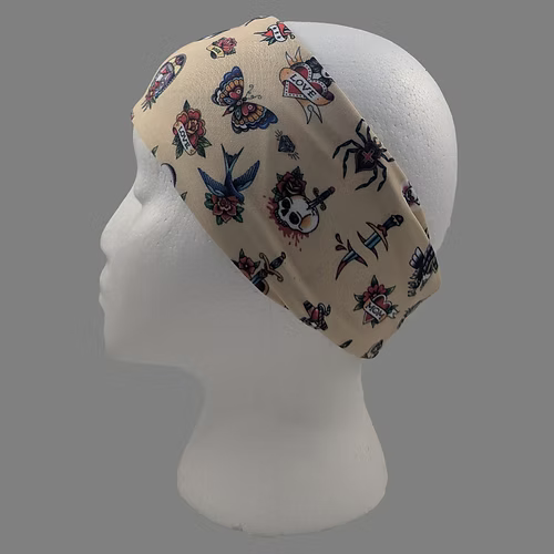 Stretchy Headband Plain Tattoo print (Sku5460)