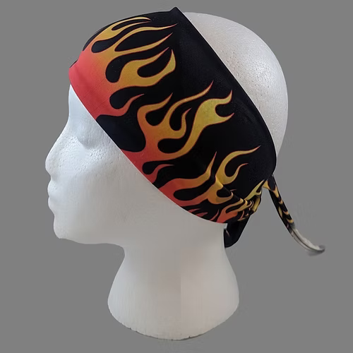 Tie-Back Stretchy Plain Orange Flames (Sku5462)