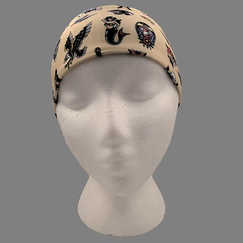 Stretchy Headband Plain Tattoo print (Sku5460)