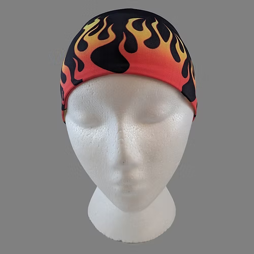 Tie-Back Stretchy Plain Orange Flames (Sku5462)