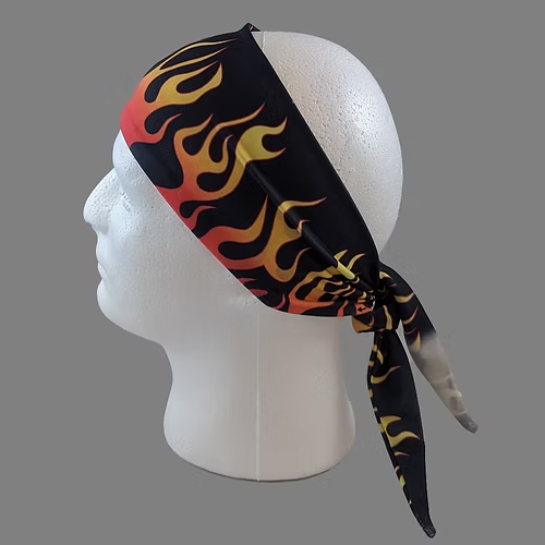 Tie-Back Stretchy Plain Orange Flames (Sku5462)